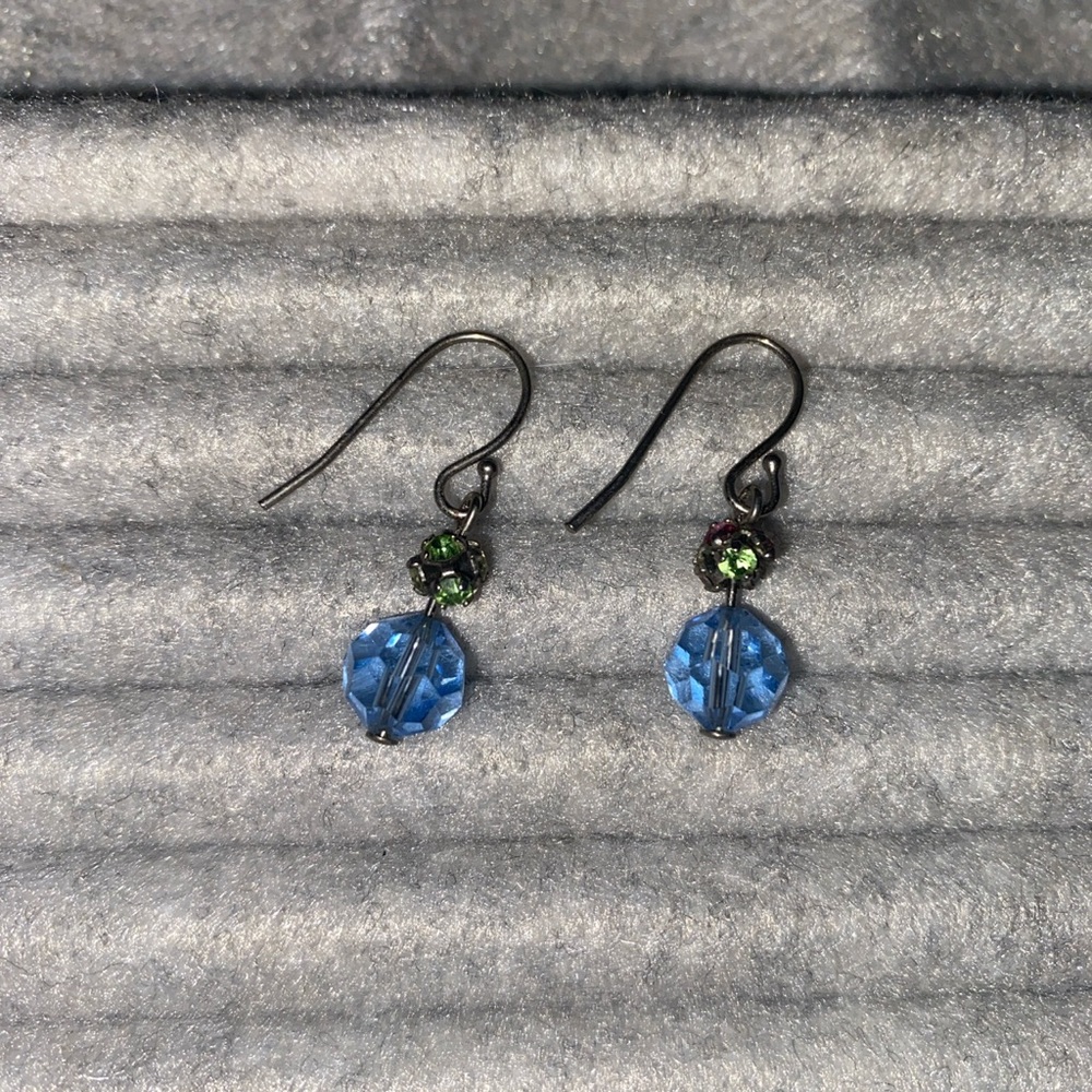 Blue beaded earrings